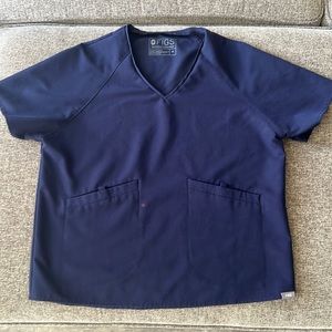FIGS snap pocket scrub top - Navy